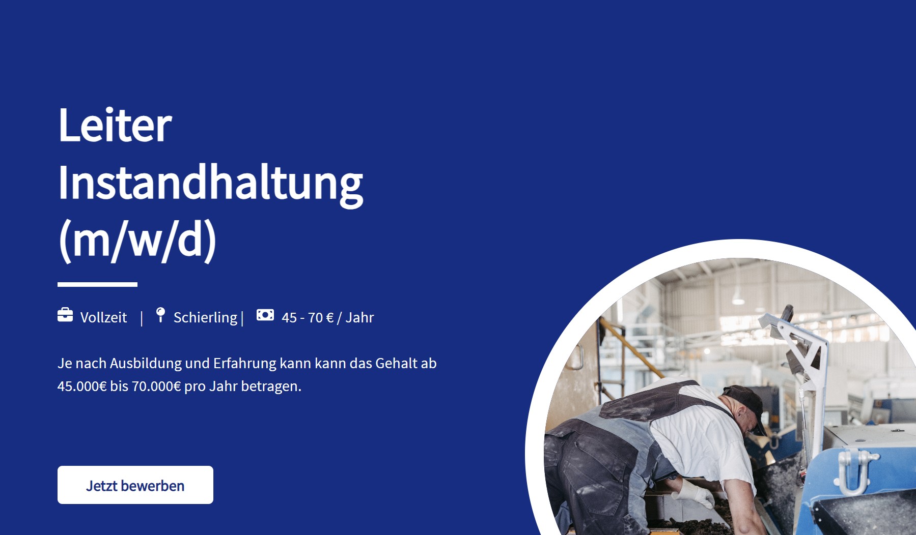 Leiter Instandhaltung (m,w,d)  in Schierling