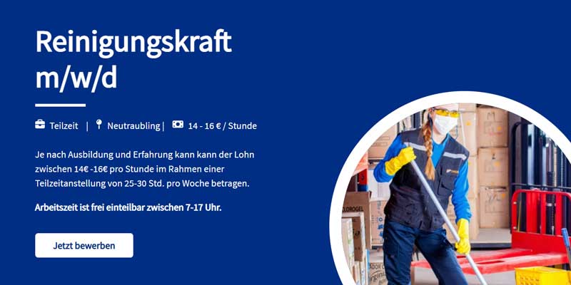 Reinigungskraft (m,w,d) in Neutraubling