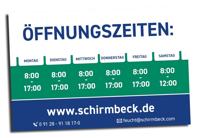 Schirmbeck Öffnungszeiten Feucht